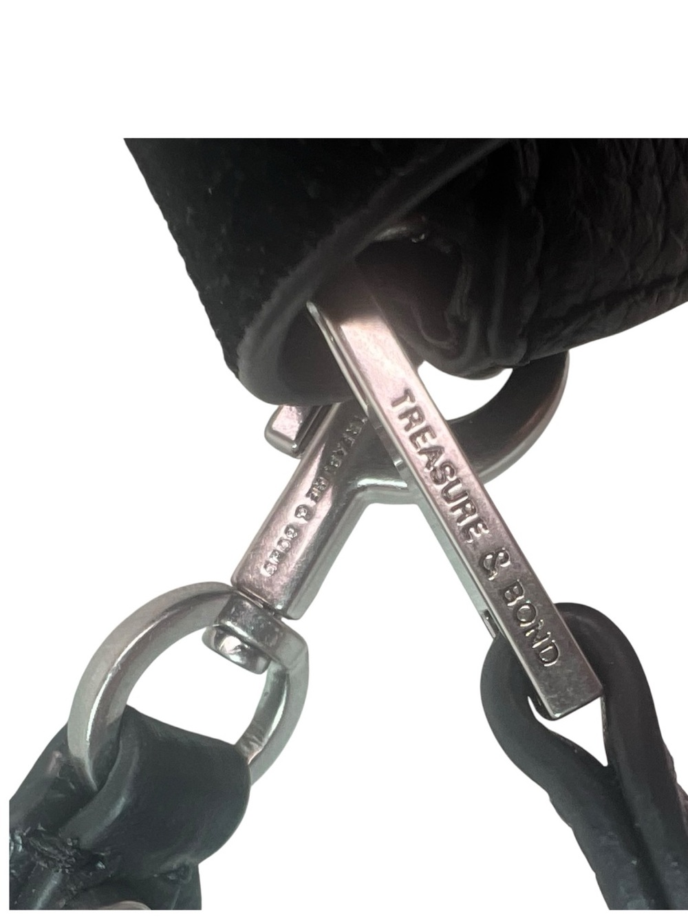Treasure & Bond Black Leather waist Belt Bag w/Adjustable Strap - Picture 5 of 11